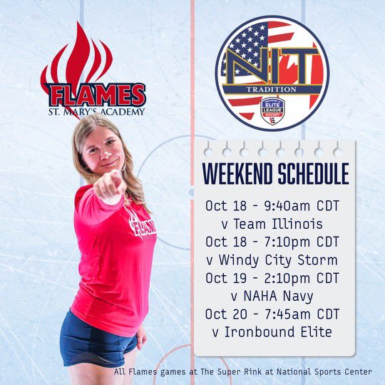 Our 🔥Flames🔥 are crossing the border to test the ice at the NIT Elite Tournament in Blaine Minnesota! Catch all the action on LiveBarn. #smaprepflames #nittournament 

📸 Credit <a href="/IceWaveMediaMB/">Ice Wave Media 🥅</a>