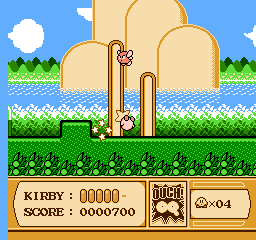 nesdoug2's tweet photo. In Kirby's Adventure, you can jump kill an enemy, but it also injures you slightly. Ouch.

#nesdev
#gamedev https://t.co/3FofO8bJ0u
