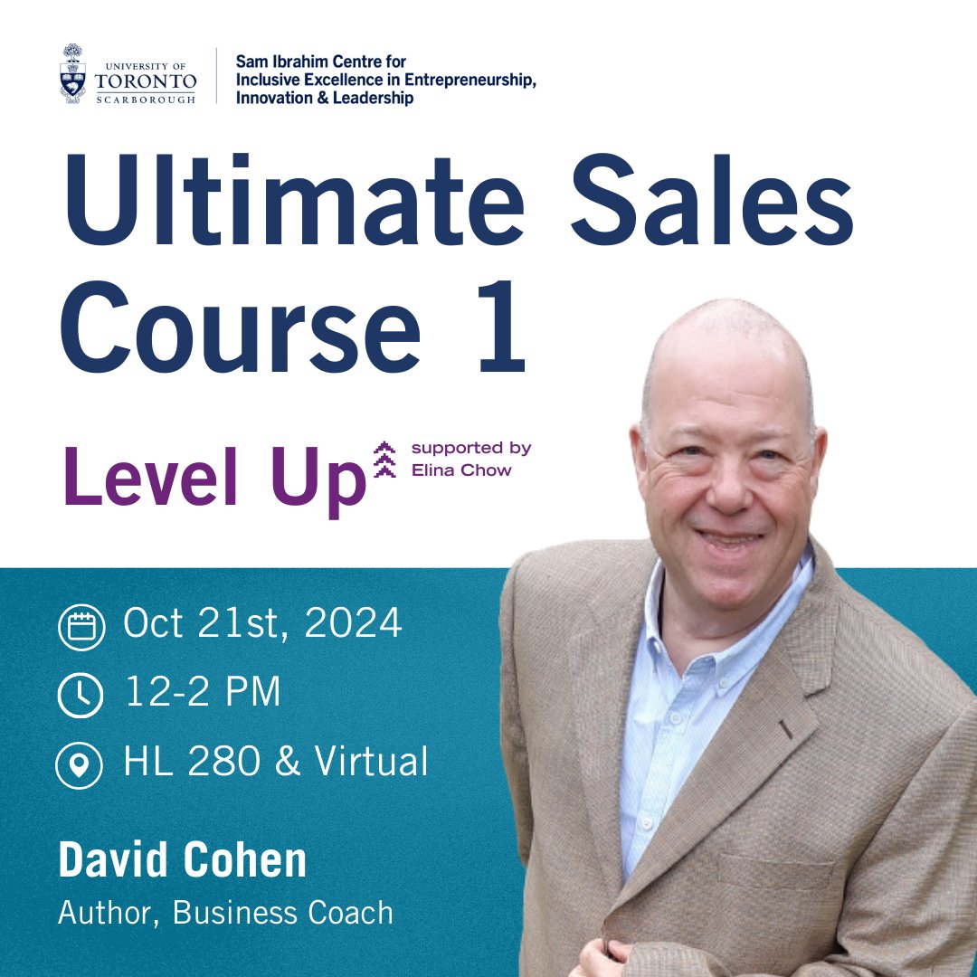 SICIEEIL's tweet image. Ready to take your sales skills to the next level? Join us for the Ultimate Sales Course 1 with expert David Cohen—an author, business coach, and facilitator who has taught thousands to sell, plan, and market their ventures successfully. Register Here: lu.ma/k3hk1nxi