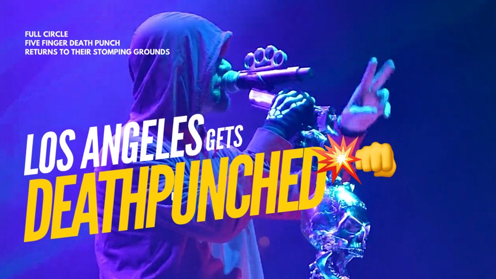 FFDP's tweet photo. 🚨 NEW TOUR DIARY 🚨
Get an exclusive behind-the-scenes look as Five Finger Death Punch comes Full Circle ⭕️, rolling back into Los Angeles – the city where it all began.

✅ Subscribe to the official 5FDP YouTube channel. 

Watch the full episode here - https://t.co/P9wH16tcoB https://t.co/RDBoWix0SJ