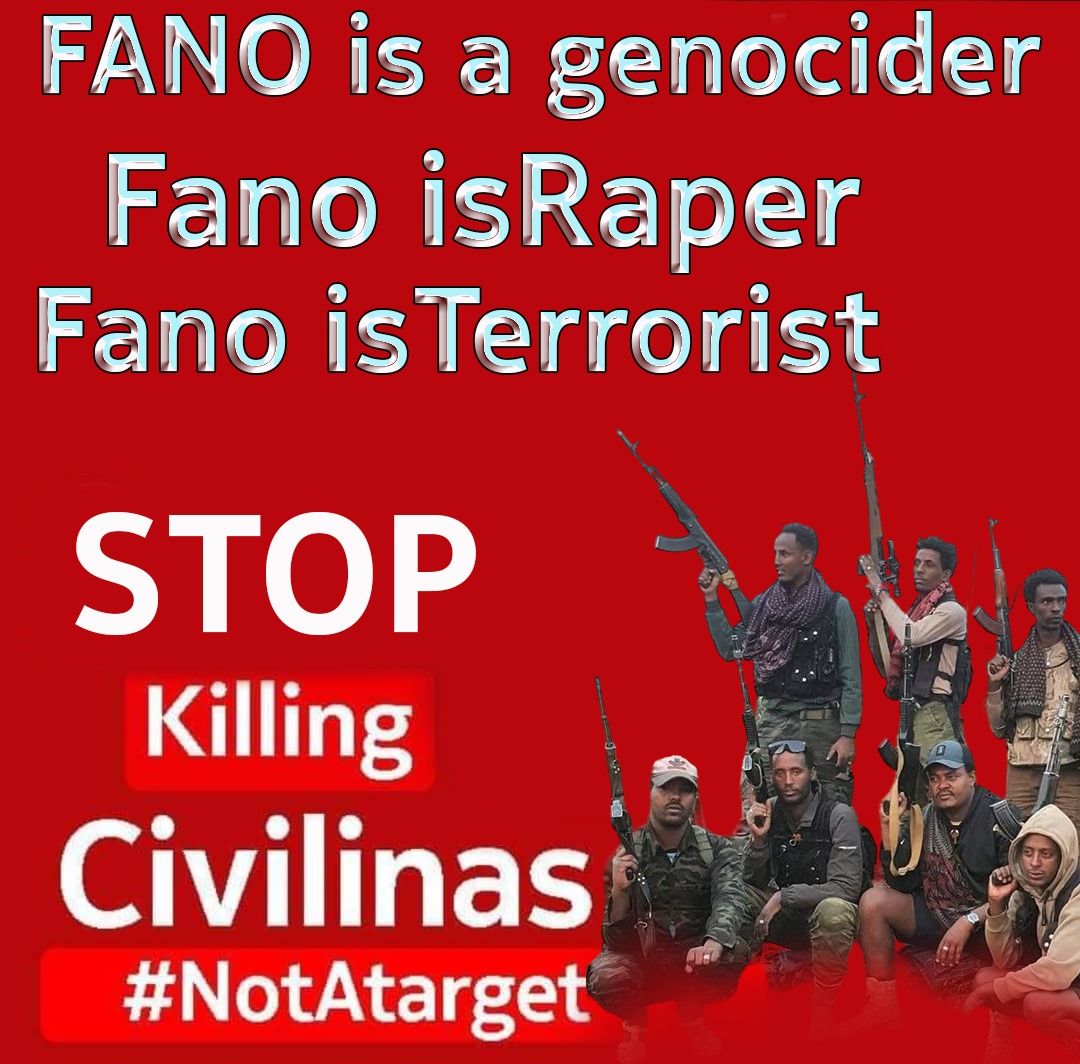 ABENITEFERA6's tweet photo. This is what FANO militants are doing to terrify residents in Amhara Region. The notice that is posted throughout the cities says. 
“Final Warning” If you don’t leave the city today, we will execute you and your family”@USEmbassyAddis @UN_HRC 
@UN @amnestyusa @amnesty @hrcoe https://t.co/4JyR73BYnx