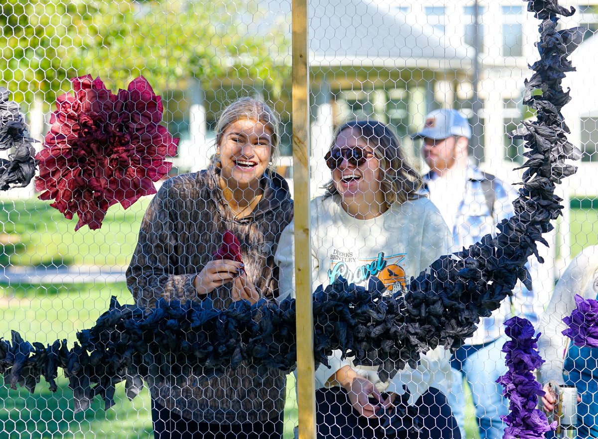 FurmanU's tweet photo. Float building is in full swing on the Furman Mall! We can't wait to see the final creations tomorrow night at the Homecoming Carnival #HomeAtFurman https://t.co/Ioi5Gpi6D3
