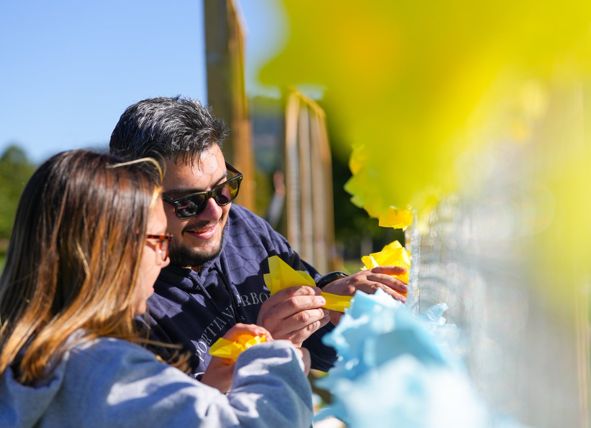 FurmanU's tweet photo. Float building is in full swing on the Furman Mall! We can't wait to see the final creations tomorrow night at the Homecoming Carnival #HomeAtFurman https://t.co/Ioi5Gpi6D3
