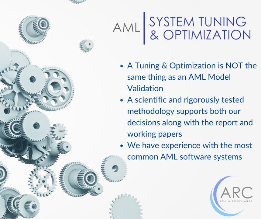 ARC Risk and Compliance can help to minimize your bank's workflow risk by conducting an AML System Tuning &amp; Optimization. Connect with us today!

#AML #AMLservices #tuning #optimization #banking #banks
