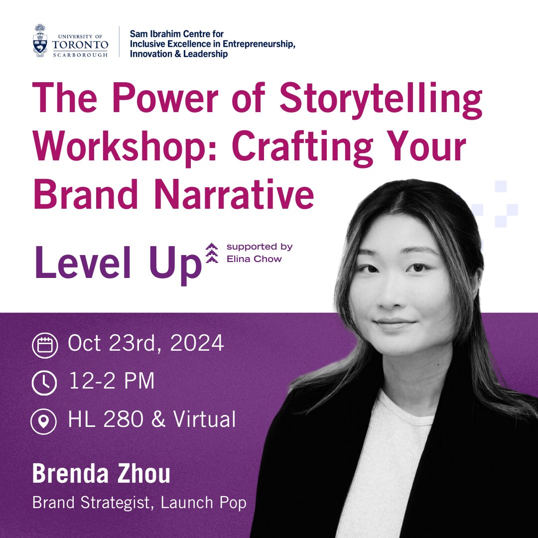 SICIEEIL's tweet image. Have a groundbreaking idea? 💡 learn how to craft a compelling brand story that sets your innovation or solution apart in The Power of Storytelling Workshop: Crafting Your Brand Narrative - Level Up with Brenda Zhou. Register Here: lu.ma/xv44fz4j