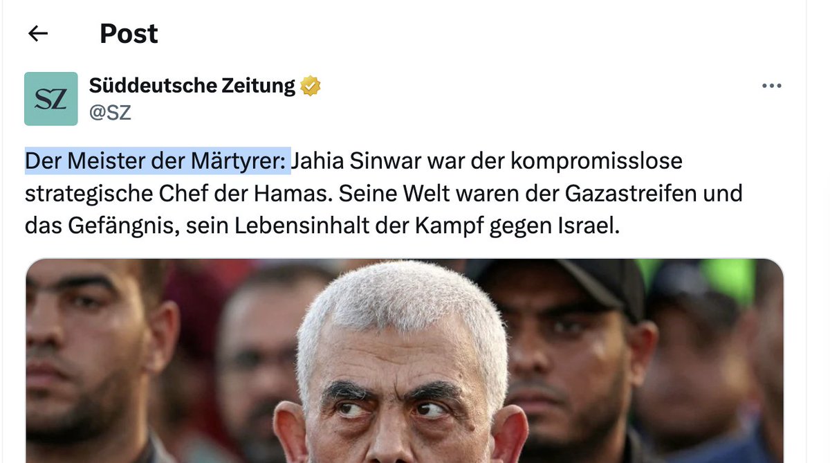 PublicoMag's tweet photo. Die "Süddeutsche" schafft es, positiver über Jahia Sinwar zu schreiben als über Friedrich Merz. https://t.co/5pSwtWRuPR