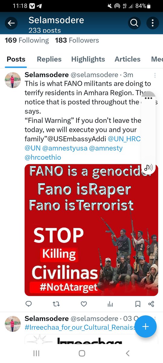 41Selina's tweet photo. With reports of Fano’s involvement in violent incidents, it's time for the government to take a firm stand against terrorism in all its forms. https://t.co/JdtWPXLzRS