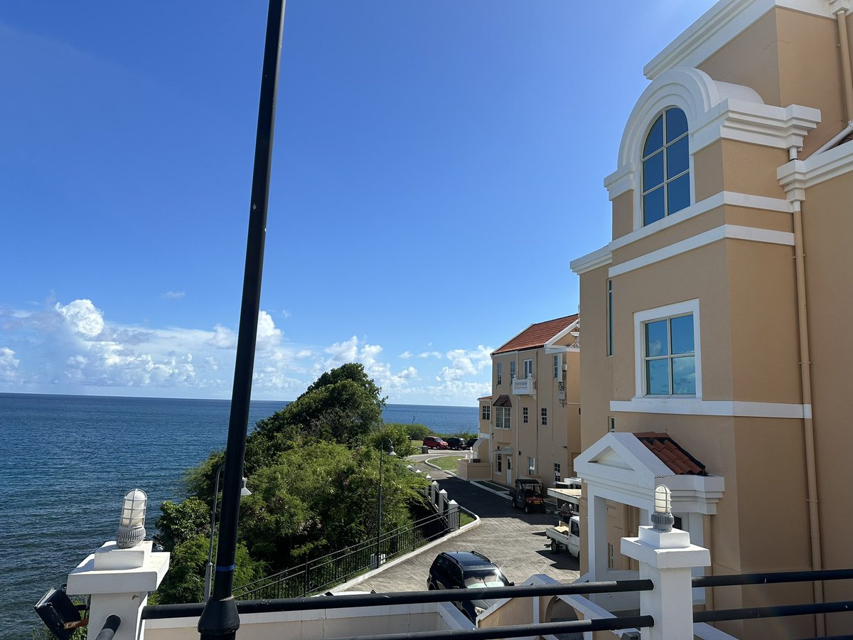Good backdrop at SGU, Grenada for Grenada 50/50 Academic Conference. Listening to my former HS schoolmate present on the lack of inclusive education in Grenada. I’m up next! Good stuff.