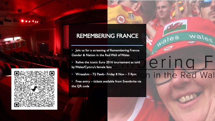 Dr Penny Miles (@pennymiles31) on Twitter photo In conjunction with <a href="/UniofBath/">University of Bath</a>
We're very pleased to bring you a screening of the film: Remembering France
It recounts female fan journeys through Cymru's historic Euro 2016 run
Join us for football stories & conversation
eventbrite.co.uk/e/remembering-… In conjunction with <a href="/UniofBath/">University of Bath</a>
We're very pleased to bring you a screening of the film: Remembering France
It recounts female fan journeys through Cymru's historic Euro 2016 run
Join us for football stories & conversation
eventbrite.co.uk/e/remembering-…