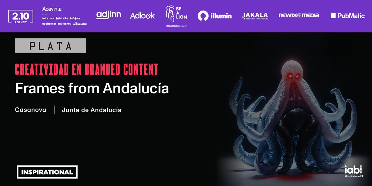 IAB_Spain's tweet photo. 🥈 Creatividad en Branded Content
‘Frames from Andalucía’ de @casanovaagency para @AndaluciaJunta
#Inspirational24 https://t.co/2FlTVM5UTg