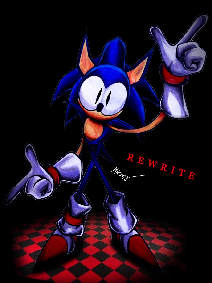 One of my favorite sonic.exe spin offs, REWRITE! Decided to have some fun and draw him. 🧡#SONIC #SonicTheHedegehog #sonic.exe #creepypasta