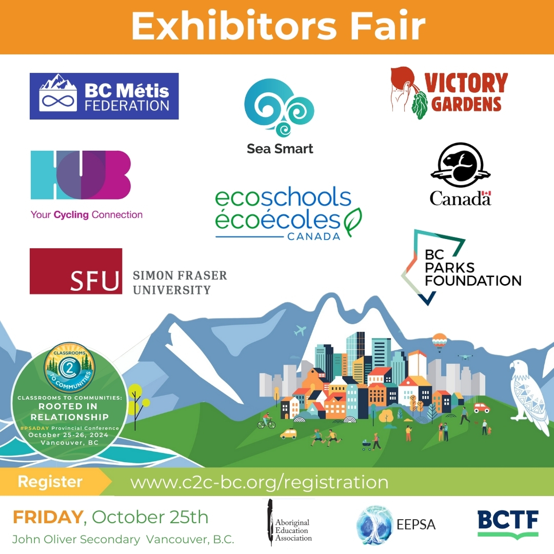 C2C-BC (@c2c_bc) on Twitter photo We’re excited to welcome our amazing exhibitors on Fri, Oct 25th! Join us for a lineup of community-minded organizations sharing resources to help connect classrooms with communities.⏳ Registration closes soon—secure your spot today! 👉 c2c-bc.org/registration
#PSADay2024 We’re excited to welcome our amazing exhibitors on Fri, Oct 25th! Join us for a lineup of community-minded organizations sharing resources to help connect classrooms with communities.⏳ Registration closes soon—secure your spot today! 👉 c2c-bc.org/registration
#PSADay2024