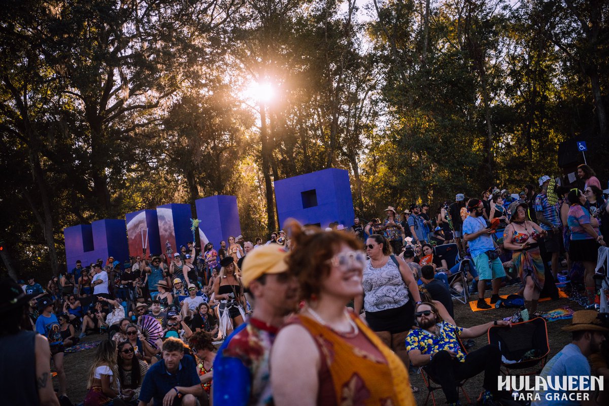 HulaweenFL's tweet photo. The final countdown begins, #HulaFam! 🎃🌀ONE WEEK until we reunite in the magical Suwannee woods! ✨ Still haven’t locked in your spot? No worries—we’ve got your back with our Buy Now, Pay Later option running now through Monday 10/21 at midnight! 🔮 Secure your pass now and get ready to send it! 🚀