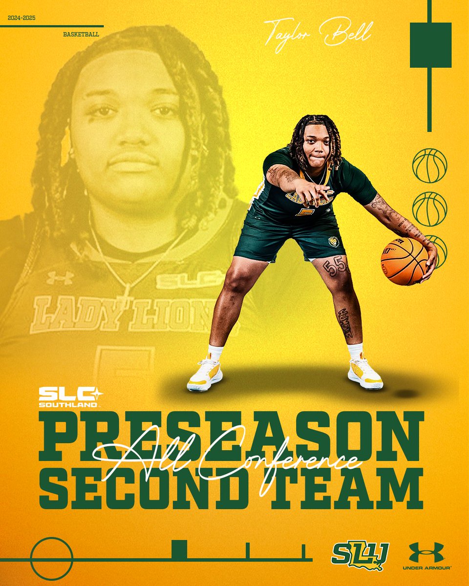 LionUpWBB's tweet photo. Congratulations to Jalencia Pierre and Taylor Bell for being named to the SLC Preseason Second Team All-Conference💛💚
#TheyNotLikeUs https://t.co/qWKNRbSC6Z