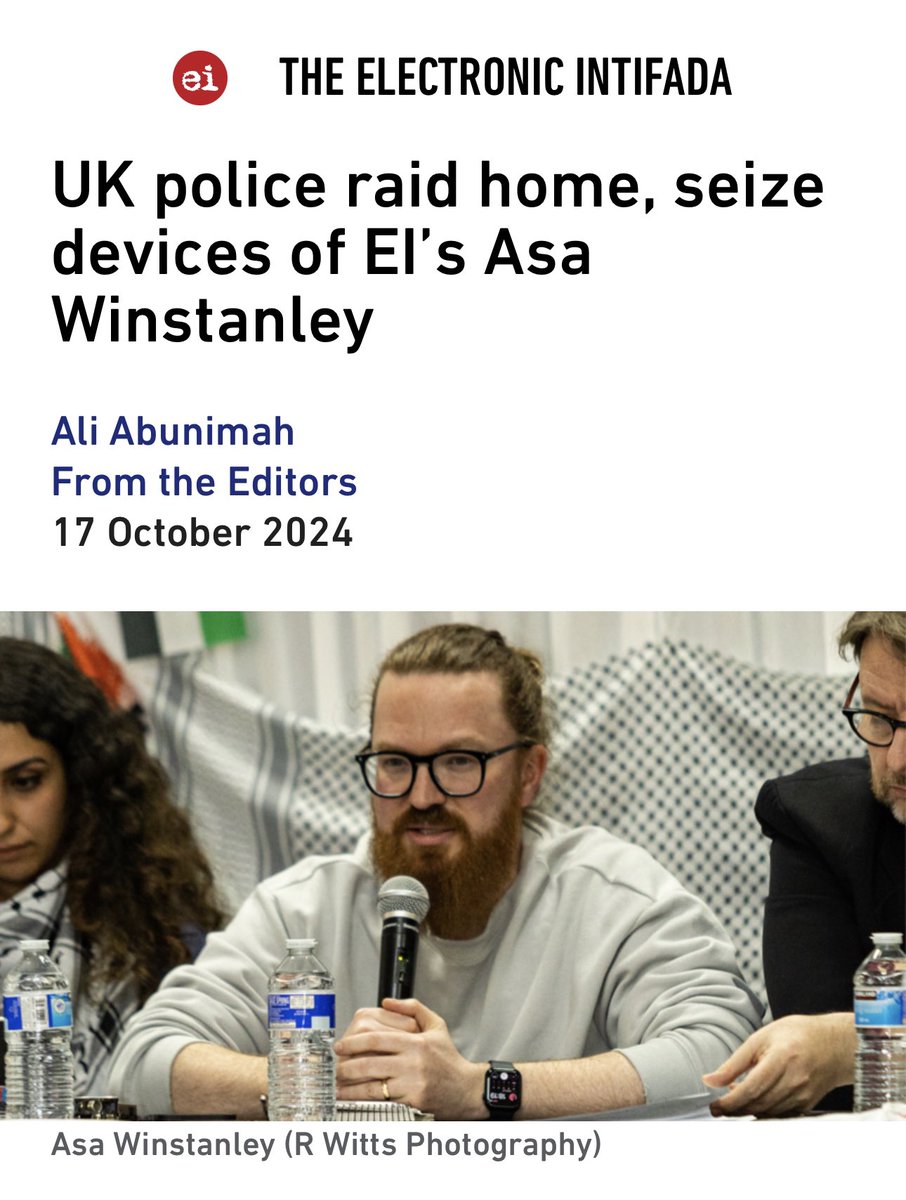 Today 10 UK police launched a pre-dawn raid on the home of Asa Winstanley, one of Britain’s leading and most celebrated investigative journalists.

All this devices, so all his journalistic materials, were seized and are now with the authorities.

He was not charged with a crime.