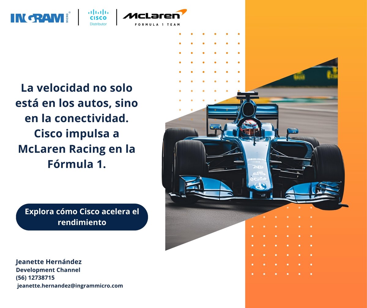IngramMicroMx's tweet image. Gracias a Cisco Webex, McLaren acelera la innovación dentro y fuera de la pista, conectando a sus ingenieros en tiempo real desde cualquier parte del mundo. 🌍
#McLaren #CiscoWebex #F1Tech #Colaboración #Rendimiento #AltaTecnología