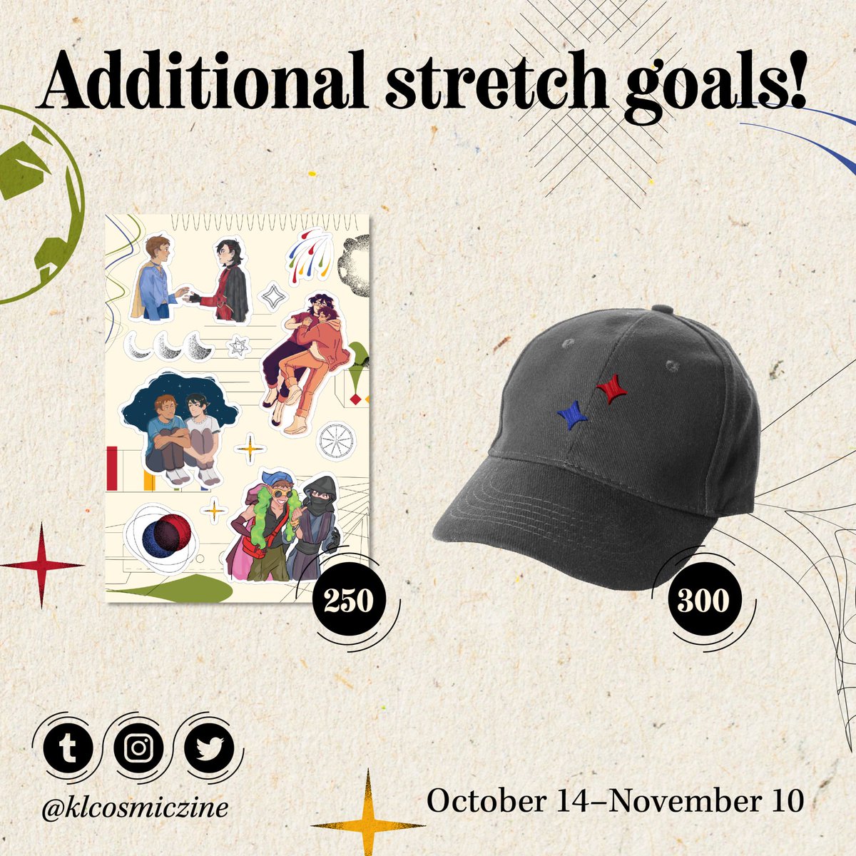 As a thank you for helping us meet all of our stretch goals so quickly, we've decided to add a few more! 🪐

Find out more about which bundles qualify below ↴ 

#klance #vld #voltronzine #klancezine