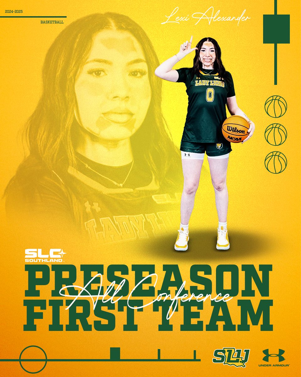 LionUpWBB's tweet photo. Congratulations to Lexi Alexander for being named to SLC Preseason First Team All-Conference💛💚
#TheyNotLikeUs https://t.co/AxK1ITrrKI