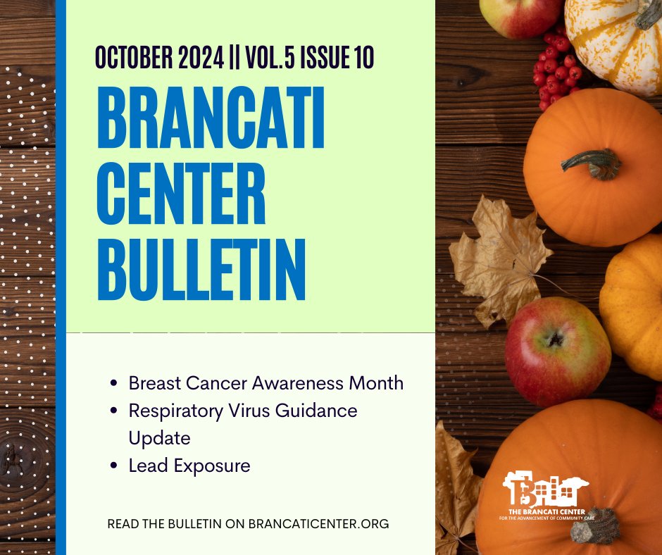 We are dedicating this month’s bulletin to all things prevention. We discuss breast cancer screening guidelines in recognition of Breast Cancer Awareness Month. We review updated respiratory virus guidelines and we spotlight lead exposure in response to requests from our readers.