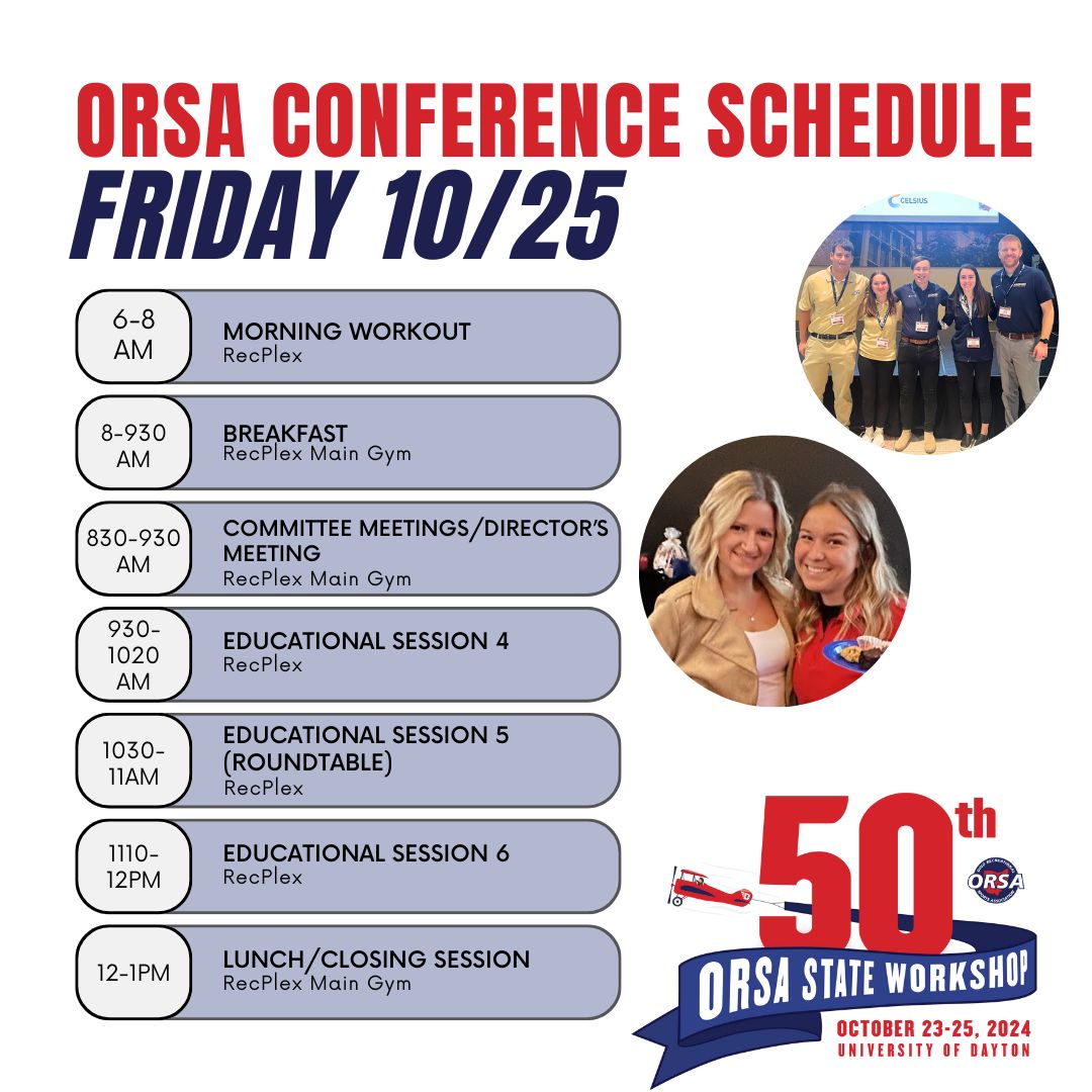 ORSA State Workshop 2024 | Oct. 23 - 25

#CampusRecreation #NIRSA