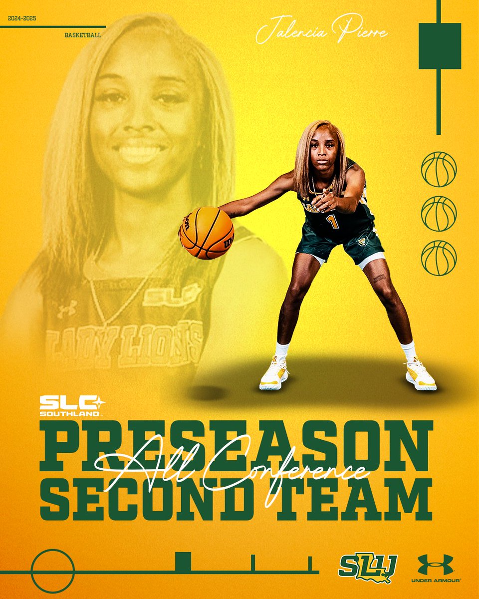 LionUpWBB's tweet photo. Congratulations to Jalencia Pierre and Taylor Bell for being named to the SLC Preseason Second Team All-Conference💛💚
#TheyNotLikeUs https://t.co/qWKNRbSC6Z