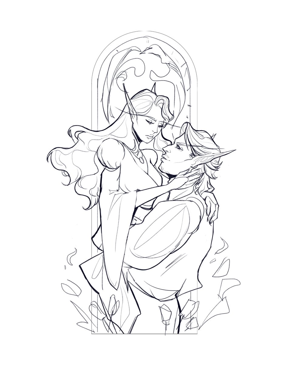 antielva's tweet photo. the evil spirit of elf angst compelled me to draw this. wip https://t.co/I3cxl82Zd4