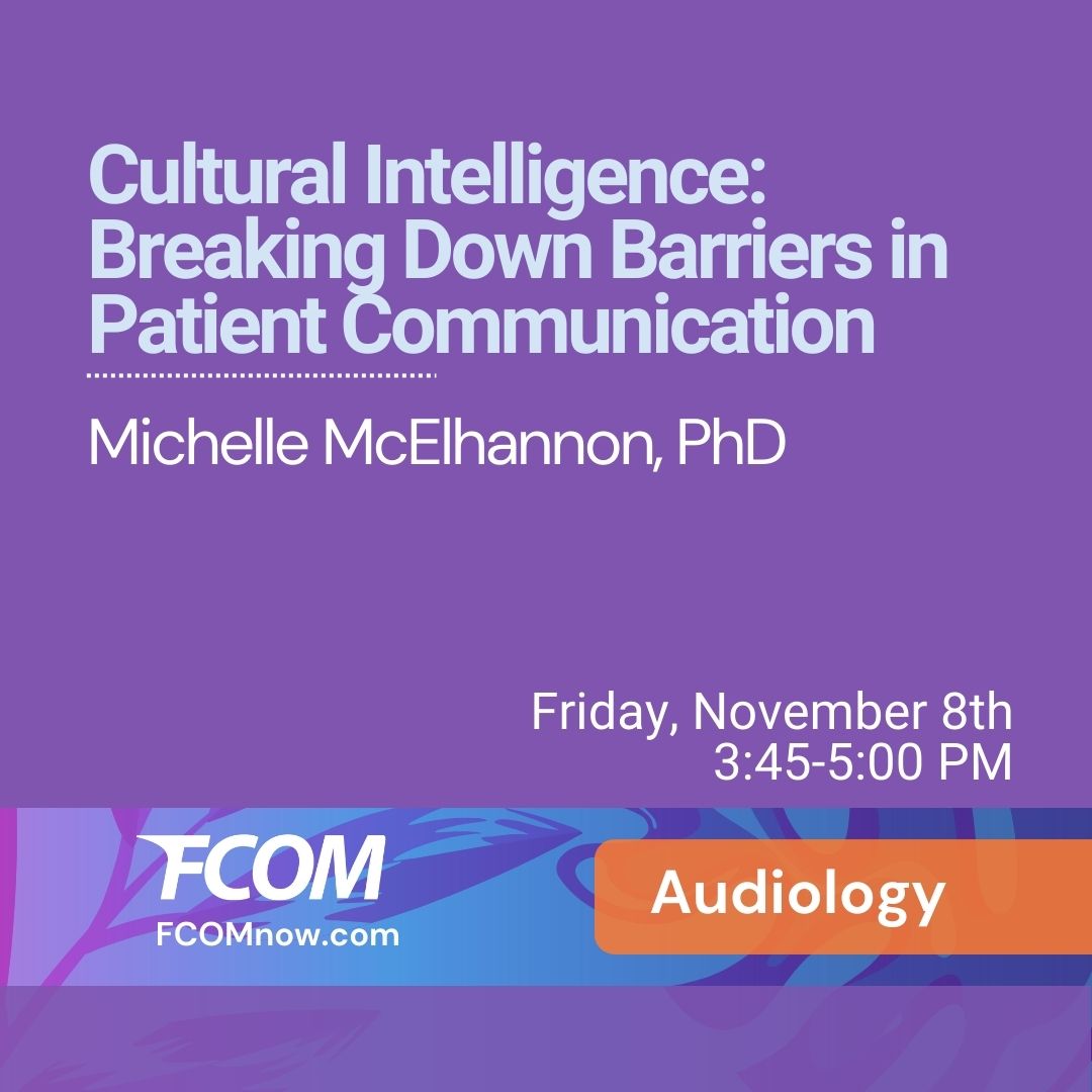 MedAudPro's tweet photo. **CME &amp; CEU**session alert: Register today at https://t.co/5RZeqsCFl7 and join Dr. Michelle McElhannon, Ph.D., at this workshop to distinguish between cultural competence and cultural humility. 

#fcom2024 #medicalmeeting https://t.co/PcsLt3gtvE