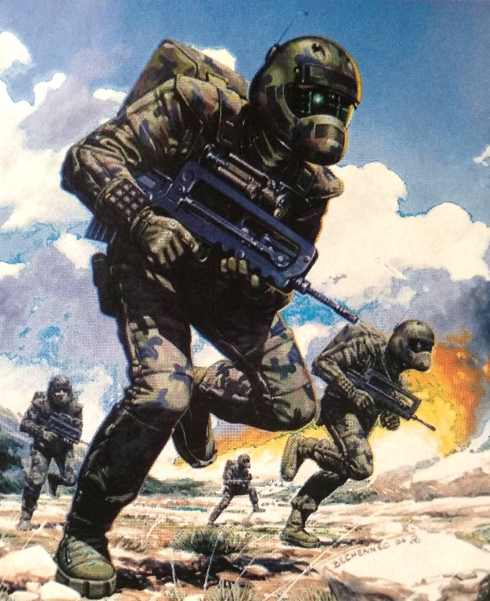 French GIAT Industries future infantry soldier concept art, 1995