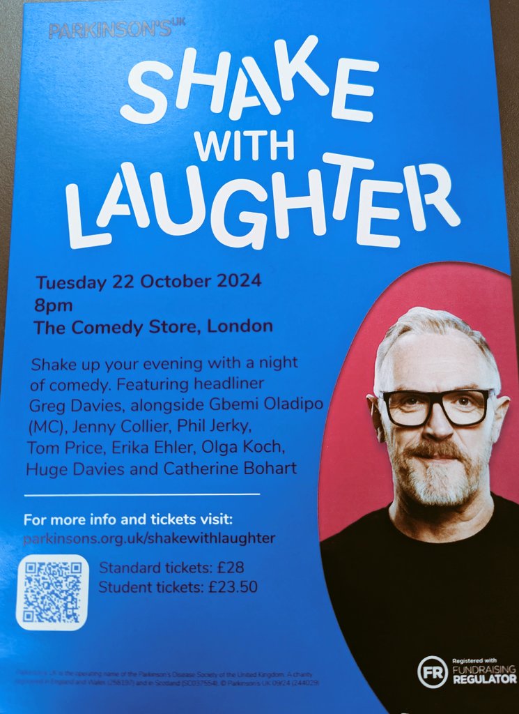 𝙎𝙝𝙖𝙠𝙚 𝙒𝙞𝙩𝙝 𝙇𝙖𝙪𝙜𝙝𝙩𝙚𝙧 for <a href="/ParkinsonsUK/">Parkinson's UK</a>  is coming to <a href="/comedystoreuk/">The Comedy Store, UK</a> #London on 22 October and with a stellar line up. And it's....

     🅰🅻🅼🅾🆂🆃 🆂🅾🅻🅳 🅾🆄🆃

        💙Hope to see you there 💙

😃😂🤣😃😂🤣😃😂🤣😃😂🤣😃