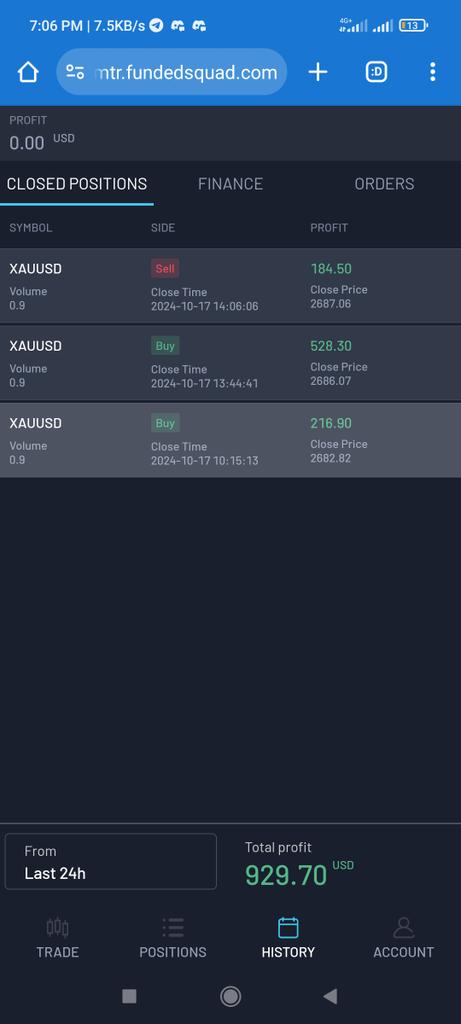 sas_here7's tweet image. Amazing day with @fundedsquad best trading condition cool instant funding I suggest you to all please try this now 30% off