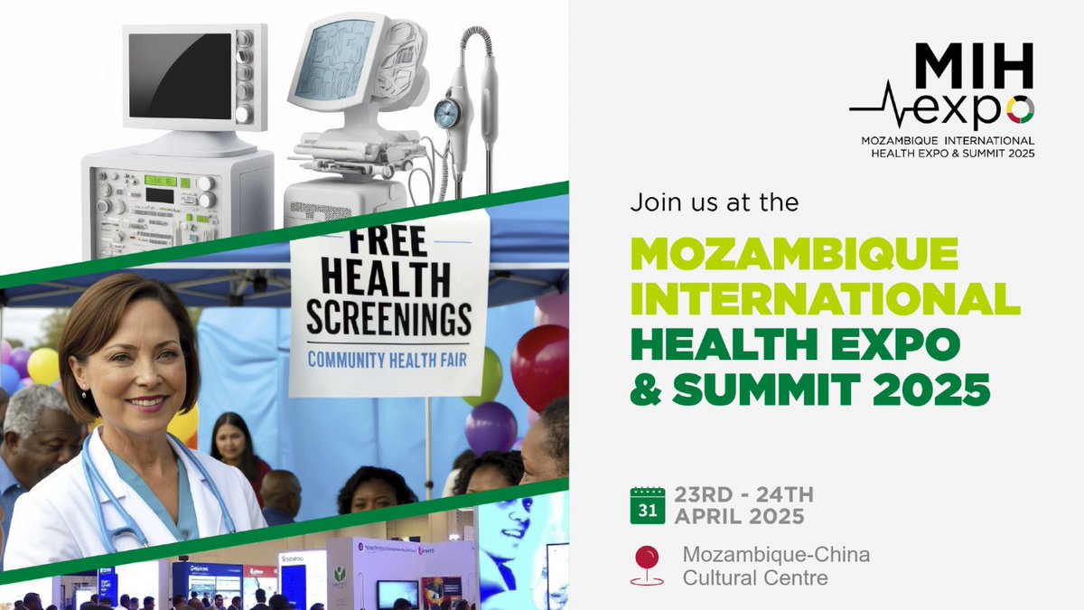 MIHExpo's tweet photo. The Mozambique International Health Expo &amp; Summit 2025 premier event dedicated to transforming healthcare across Africa and beyond.   Learn more at https://t.co/HkmoZwdPPj #MIHExpo #healthcare #Mozambique #Maputo #ANARME #HealthcareEventsMozambique https://t.co/OnSHM629uU