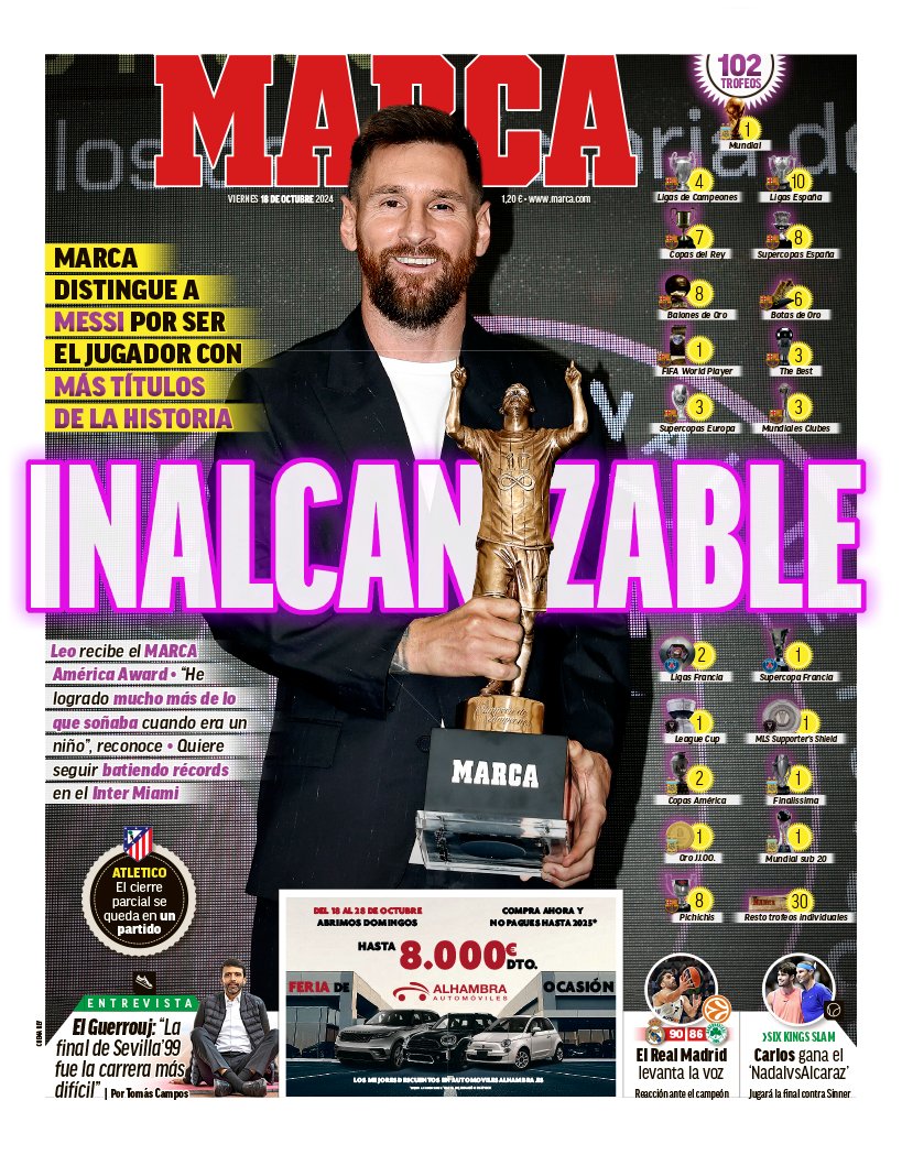 marca's tweet photo. #LaPortada INALCANZABLE 🗞️ https://t.co/luw4eia2Oa