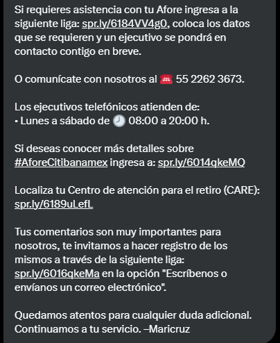 rayprats's tweet photo. @Citibanamex Gracias Maricruz, pero ya he llamado y es lo que me han dicho, que tengo que ir a otro estado de la Republica a tramitar el NIP de mi afore. @CONSAR_mx me apoyan por favor a cambiar de afore. @CondusefMX https://t.co/MXvR0m2TJB