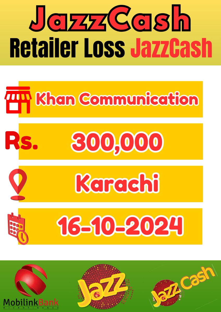 📢 Retailers' Security Concerns – A Call for Support

Another JazzCash retailer has unfortunately been targeted, raising serious concerns within the retailer community.
Need support JazzCash Team to face changes.

<a href="/JazzCash/">JazzCash</a> <a href="/jazzpk/">Jazz</a> <a href="/VEONGroup/">VEON</a> 
<a href="/aamir_ibrahim01/">Aamir Hafeez Ibrahim</a>
#jazzcash #Jazz