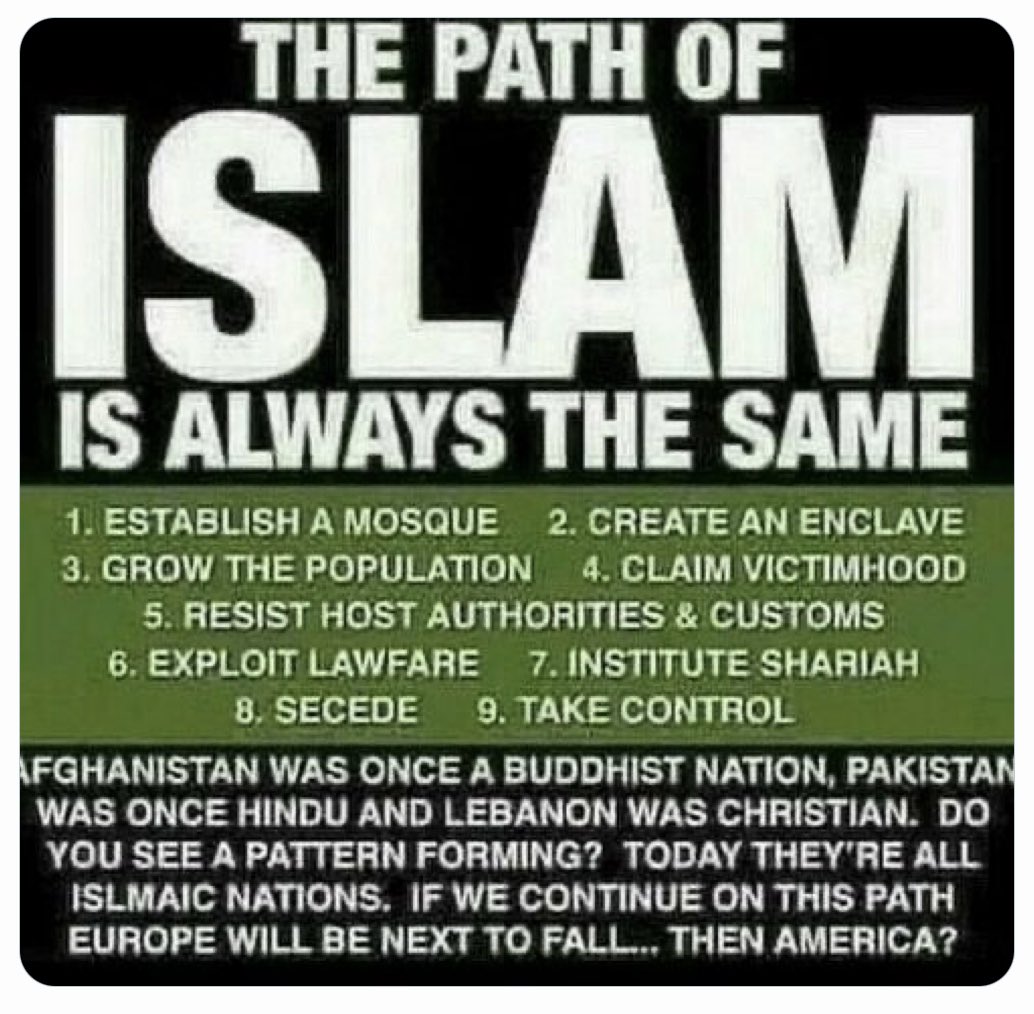 MrsS2023's tweet image. It is a religion of hate.....    and dictates death of #infidels and #Sharialaw