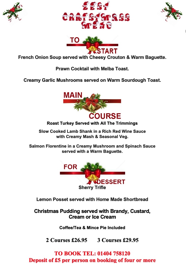 PRESENTING THE ZEST CAFE 2024 CHRISTMAS MENU
                                           OR
      A TREAT FOR THOSE YOU REALLY CARE ABOUT