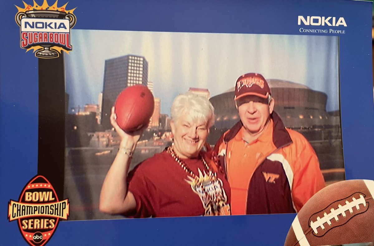 mikerose00's tweet photo. Tonight @hokiesports @HokiesFB play the first ever Thursday night game without these two. But they’ll have the best seats in the house and, like all other Thursday VT games, as of this AM will be back together. @AndyRoseVT and I will try and hold it down Mom &amp; Dad #Hokies https://t.co/OE8Rc5XK9A