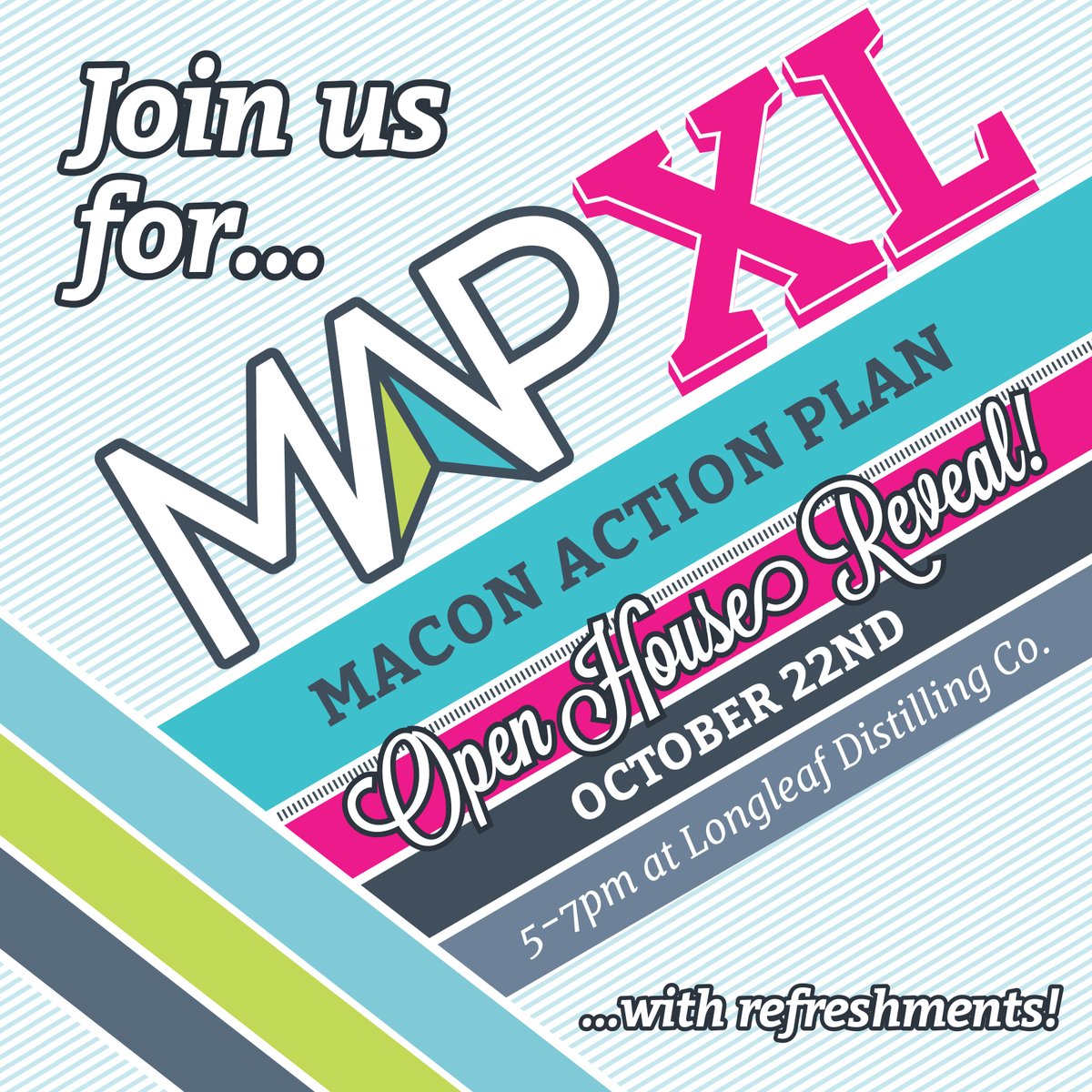 Join us on Tuesday, 10/22 at Longleaf Distillery for the unveiling of MAP XL, the latest urban core master plan! 🎉 Enjoy a free drink and chat with the steering committee. #MaconActionPlan #MaconGA