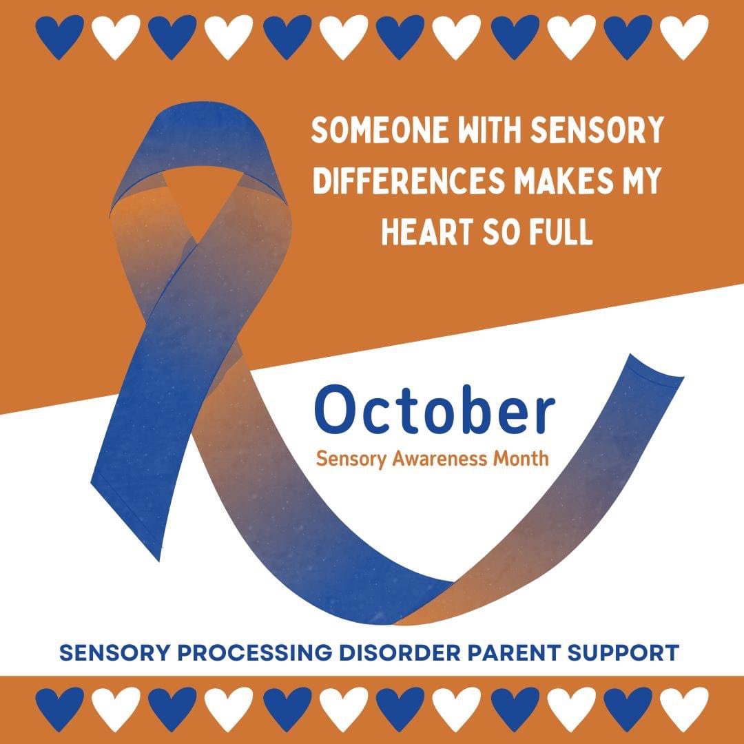 Someone with sensory differences makes my heart so full 💙🧡💙🧡
It's National Sensory Awareness Month! 
Helps me spread awareness and share share share!!
