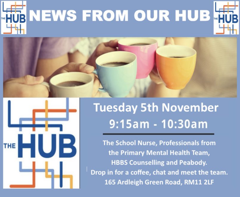 Hub news…The next Hub is November 5th. The Hub is a one-stop shop for help, advice and support. Why not come along and meet the team? 
#hylandscommunity #HCVcompassion