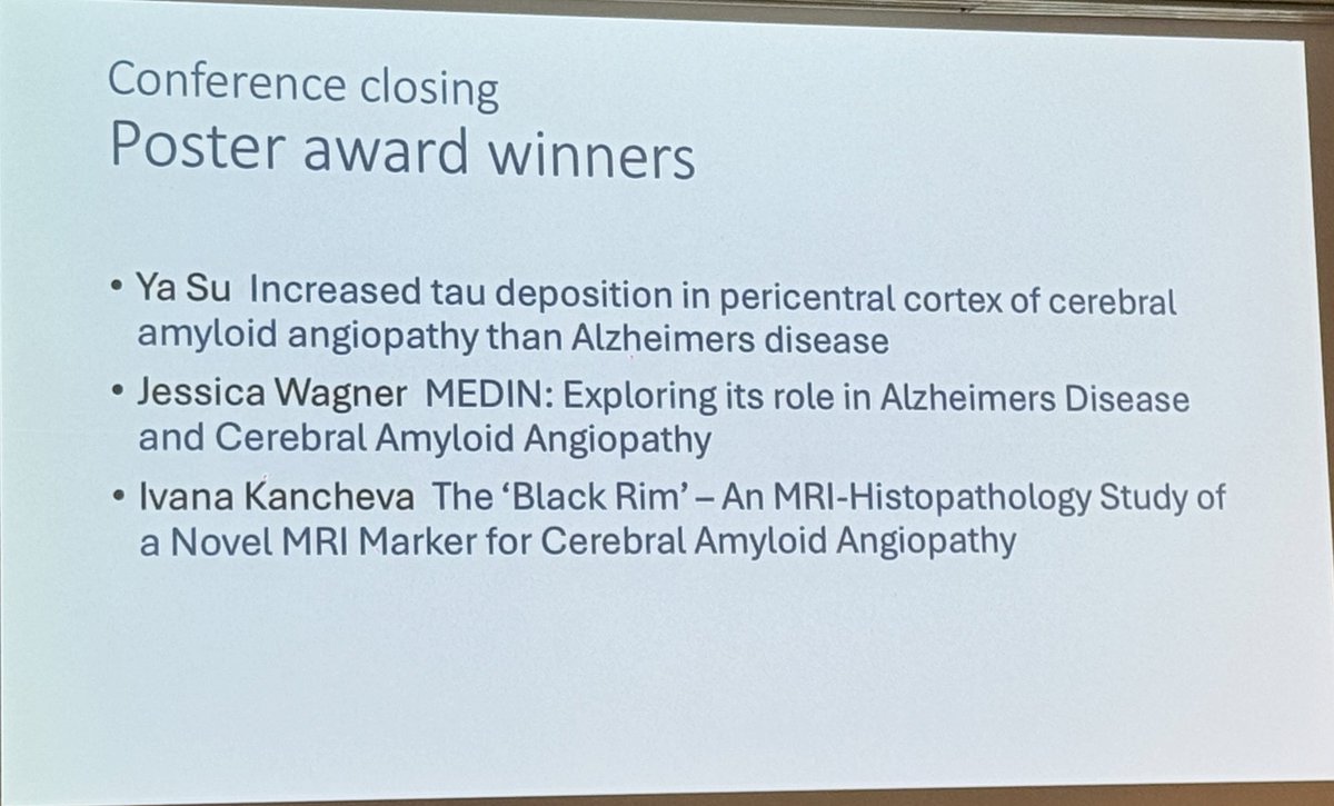 Congratulations to the winners of the oral and poster awards for their outstanding contributions! 🏆 🧠 #CAAconference2024