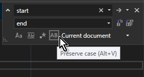 csharparmyknife's tweet image. When you are doing Find and Replace operations in Visual Studio, this setting for "Preserve case" can be very useful. Renaming a copy of a field with a backing variable, for example. Experiment with it, it could cut the effort of some editing tasks in half, at least.