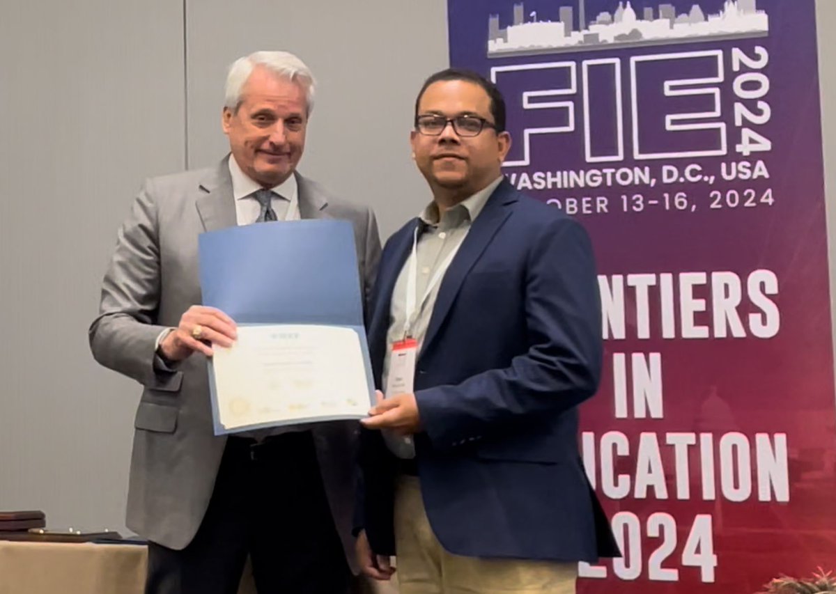 Making history once again! Our very own Dr. Edwin Marte is the first faculty member in our department to receive the 2024 IEEE/ASEE Frontiers in Education New Faculty Fellows Award! We are very proud of you, Edwin! 🎉