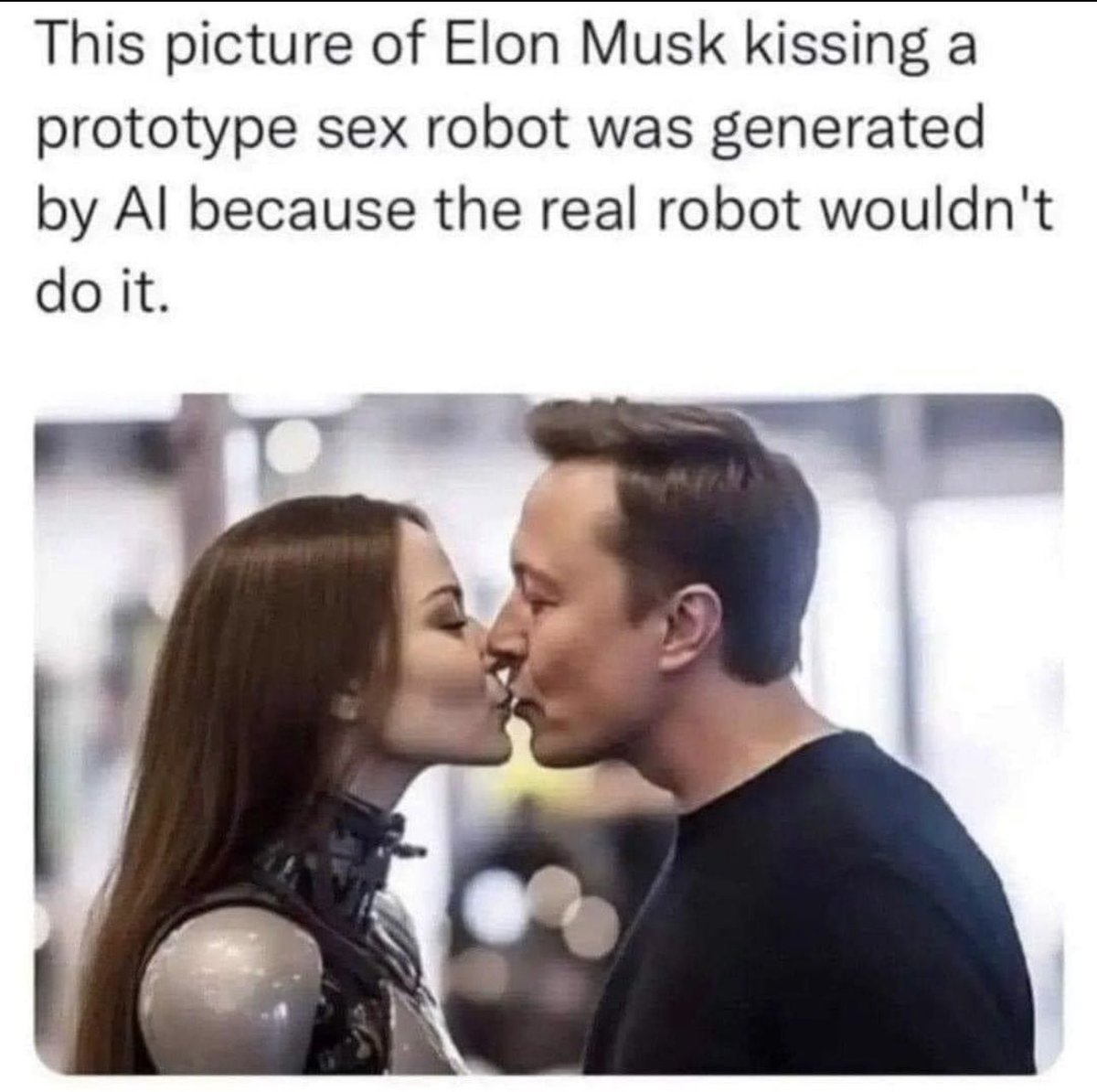 aprenco's tweet photo. The poor little sex-robot was gagging (🤢) at the thought of being in the presence of the Muskrat! https://t.co/zXcYlpG4Vn