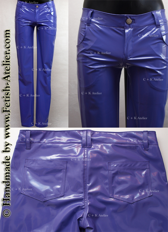 DesignerCaro's tweet photo. Some impression from my atelier. #Purple #PVC #men´s #pants in #5pocket #style ... #handmade #shiny #PVC #men´s #skinny #pants #ootd #outfitoftheday #fetish #atelier #designer #seamstress #schneiderei https://t.co/k7RwzKTbxo