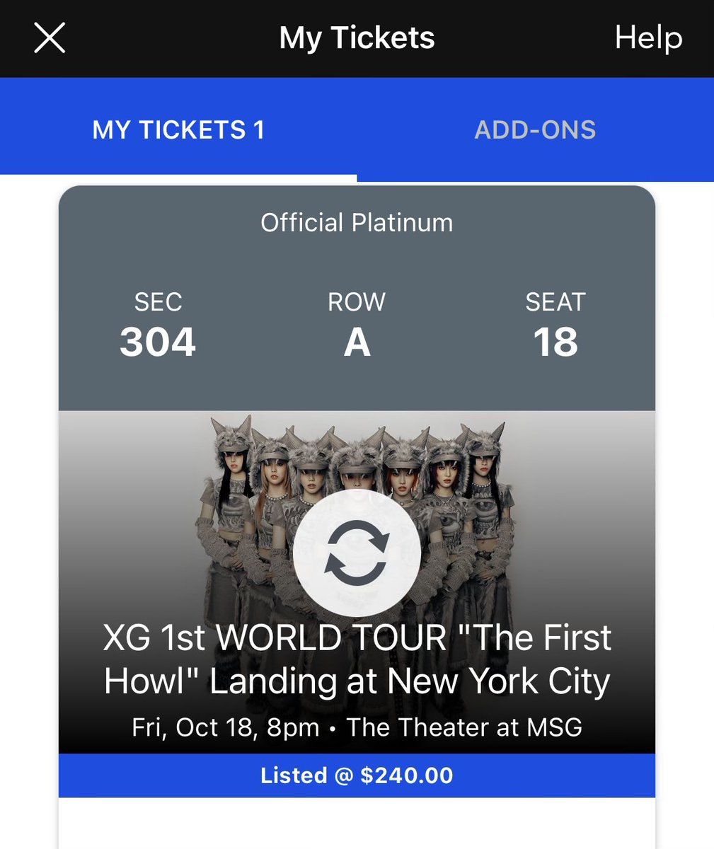 happypentagon's tweet photo. WTS SALE
need gone ASAP , can no longer attend :(
1 ticket for XG in NYC at MSG
 10.18.24
SEC 304 ROW A SEAT 18
Selling for $185 (price negotiable)
DM if interested &amp; will provide more proof 
HELP RT
#xg #XG_1stWORLDTOUR #WTS #FIRSTHOWL https://t.co/x1ydyq3ys8