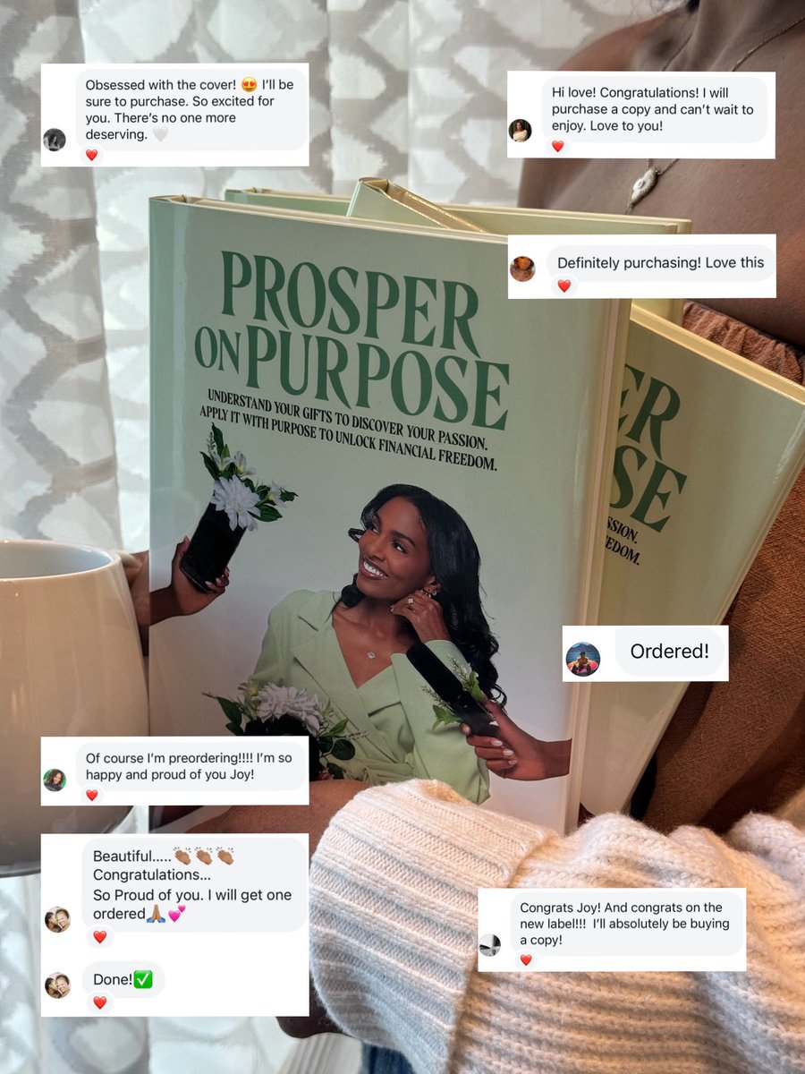 thisisjoyyoung's tweet photo. I'm 2 weeks into sharing my book pre-order! To all of you who have already purchased my book, shared feedback, and posted about it, THANK YOU. The worldwide retail release date is Nov 15th! You still have time to use my friends &amp; fam discount code: PROSPER24 🫶🏽💚 https://t.co/MCylh8rzMk