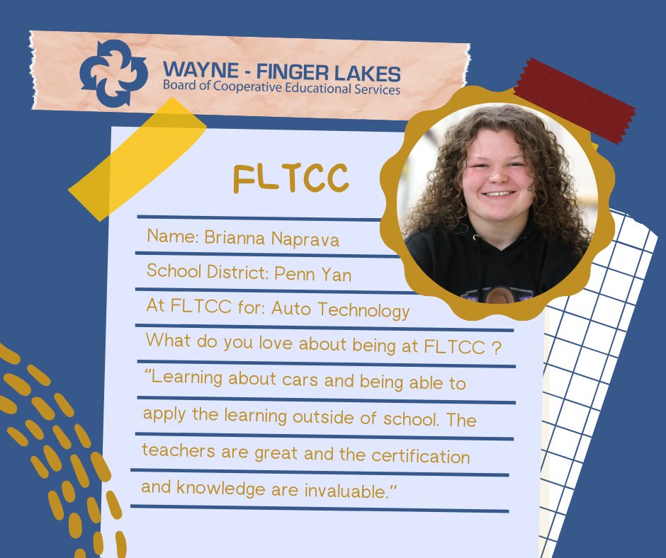 WFL_BOCES's tweet photo. π§ "I love learning about cars and being able to apply it outside of school!" - Brianna Naprava, Auto Tech student from Penn Yan at FLTCC. π· She says the teachers are awesome, and the certifications she's earning are priceless for her future! #wflboces #BelongingatBOCES #FLTCC https://t.co/e2wdzmdmFH
