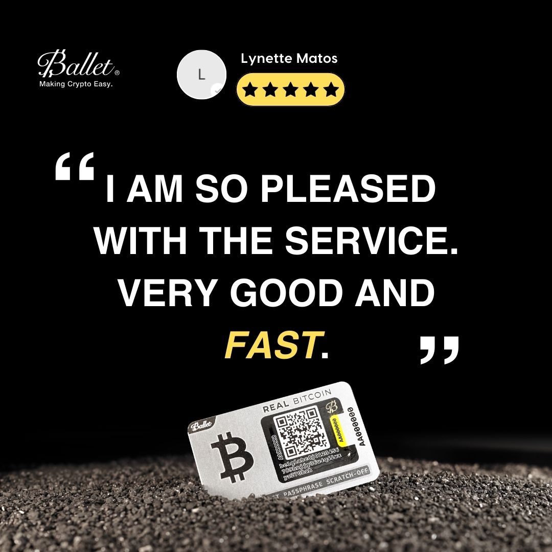 BalletCrypto's tweet photo. Crypto security delivered fast🚀 "I am so pleased with the service. very good and fast." Thank you, Lynette for your feedback!  

Learn more about Ballet Cold Storage Wallet: https://t.co/B1D6wiHQeH

#BalletCrypto #cryptowallet #coldstorage #crytocurrency #giftideas #cryptogift #cryptocard