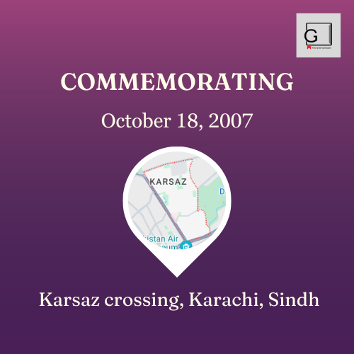griefdirectory's tweet photo. The Grief Directory remembers the victims of the tragic Karsaz bombing on October 18, 2007. 

Source: https://t.co/yRnXZmylBV

#PromotingEverydayPeace #KarsazIncident #StopViolence #PeaceBuilding #RememberingKarsaz #Karachi #October18 #Terrorism #Solidarity https://t.co/ltNpnfu7dS